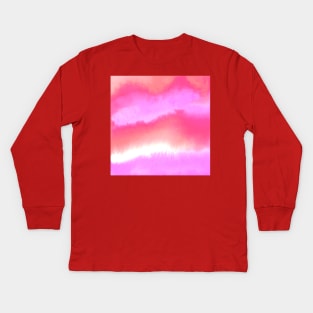 Pink Watercolor Blend Kids Long Sleeve T-Shirt